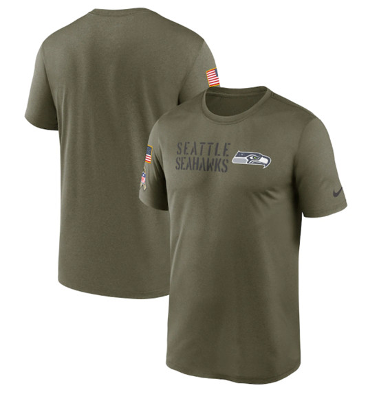 Men's Seattle Seahawks 2022 Olive Salute to Service Legend Team T-Shirt